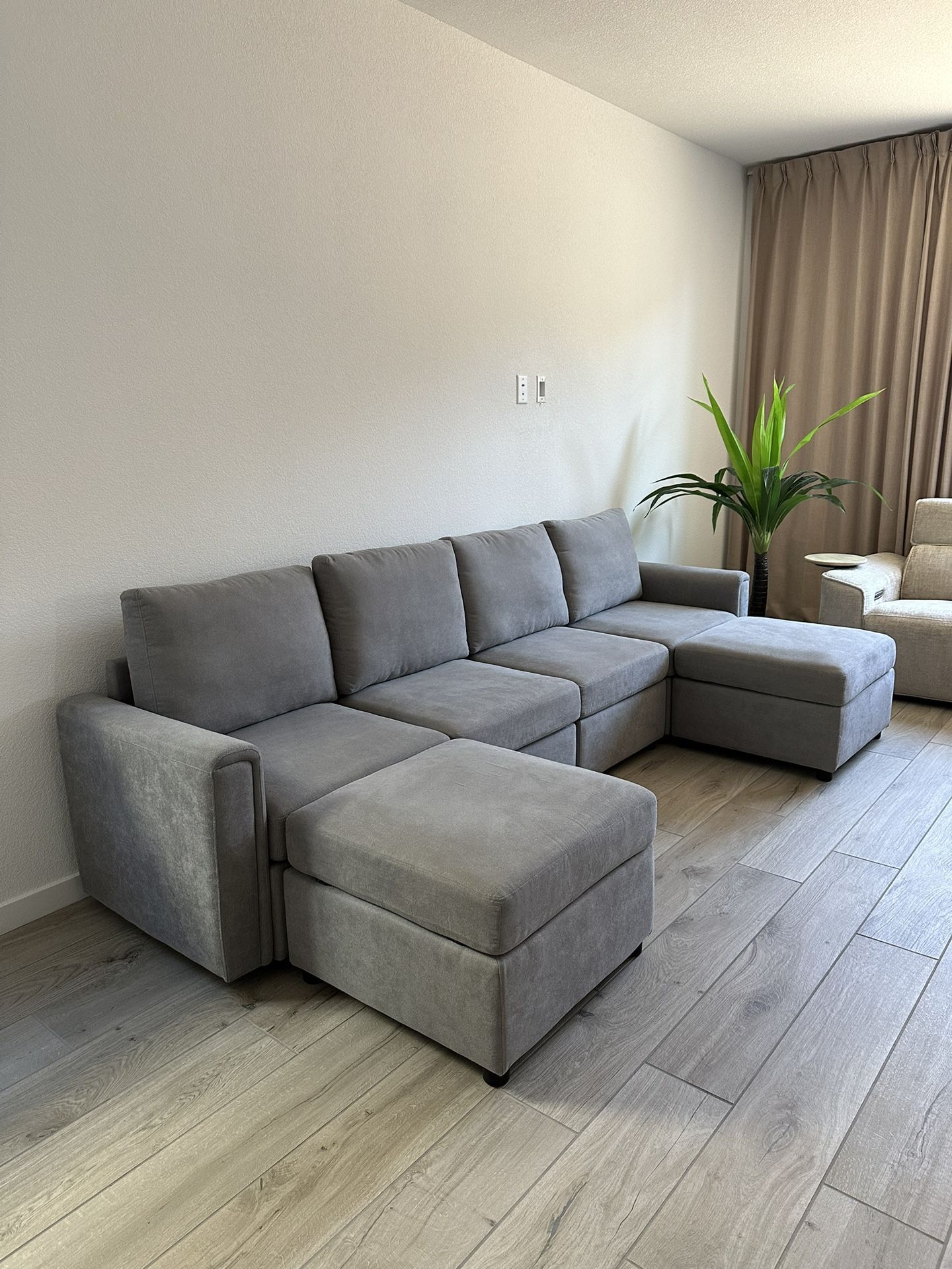 Grey Modular Sectional Sofa Couch