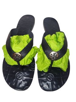 TORY BURCH WOMAN FLIP FLOP THONG LEATHER SANDALS  SIZE 10
