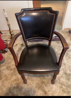 6 mahogany chair with leather seating - $50 each