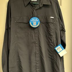 Columbia Men Shirt, Omni Shade. Kestrel ridge Long Sleeve Shirt