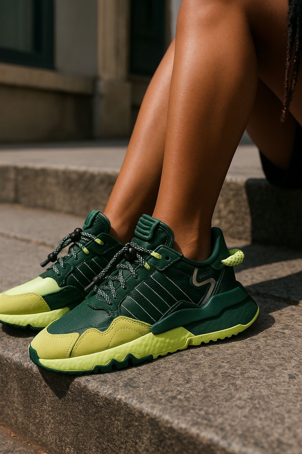 Adidas Nitejogger IVP green yellow sz 7.5 Beyoncé