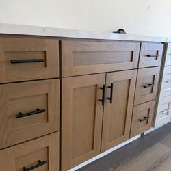 Oak Color Vanity Set