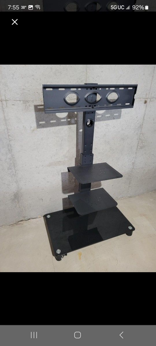 Black TV Stand With Shelves