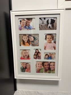 White Wall-Mounted Jewelry Organizer / Photo Frame Cabinet