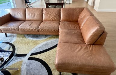 Natuzzi genuine leather sectional sofa
