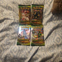Sword And Shield Evolving Skies Pokémon Booster Packs 4 Total!