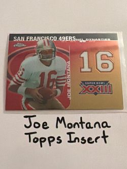 Joe Montana San Francisco 49ers Hall of Fame QB Topps Short Print Insert Card.