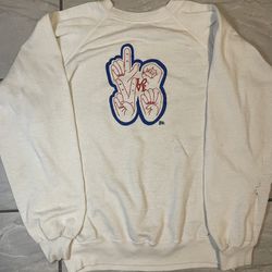 Vintage 1989 Love Sign Language Crewneck Sweatshirt Women Hanes Large Distressed