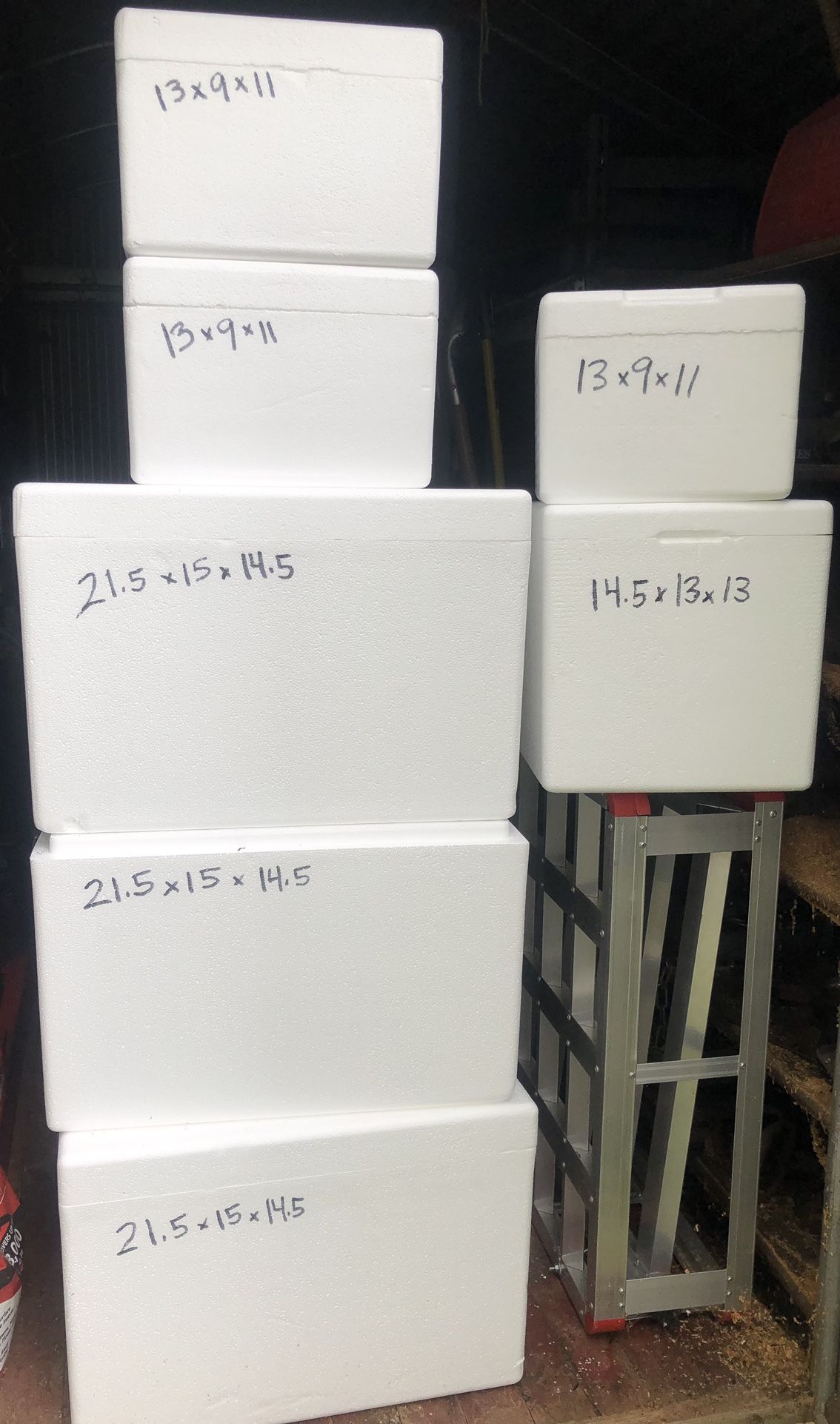 FOAM COOLERS, MULTIPLE SIZES