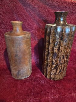 2 decorative containers -wooden