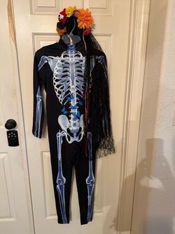 Halloween costume skeleton day of the dead