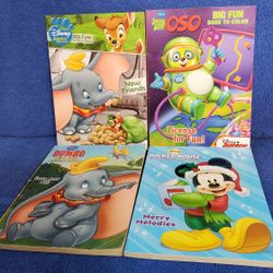Lot Of 4 (New) Disney Big Fun Book To Color Books
