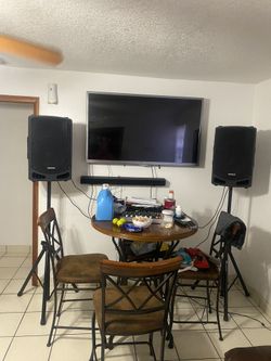 Two Sanmson Speaker With Stand And Mixer Cables Included Very Loud Professional Equipment/$500 Firm