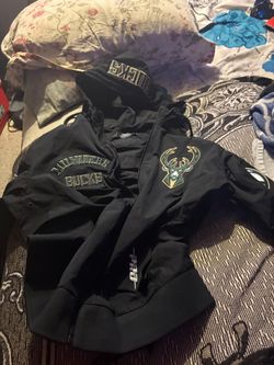 Milwaukee Bucks Black Bomber Jacket