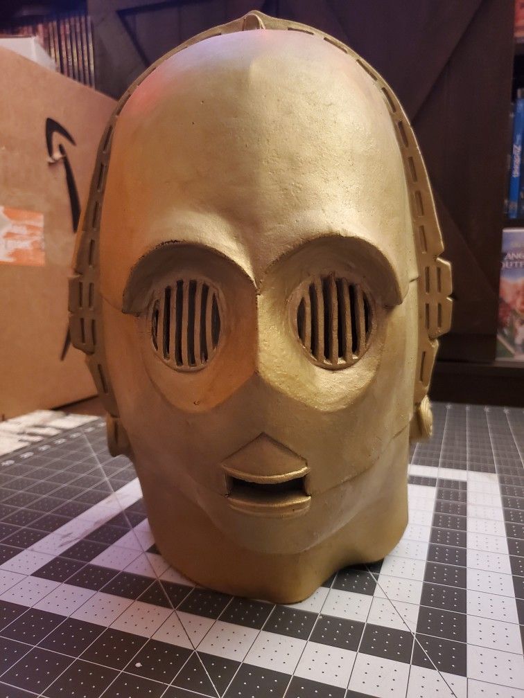 Vintage 1995 Lucas Film Limited C 3PO latex mask Halloween adult Gold don post