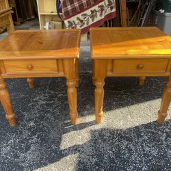 Wooden Coffee Table With 2 Matching End, Side Tables With Storage Drawers  