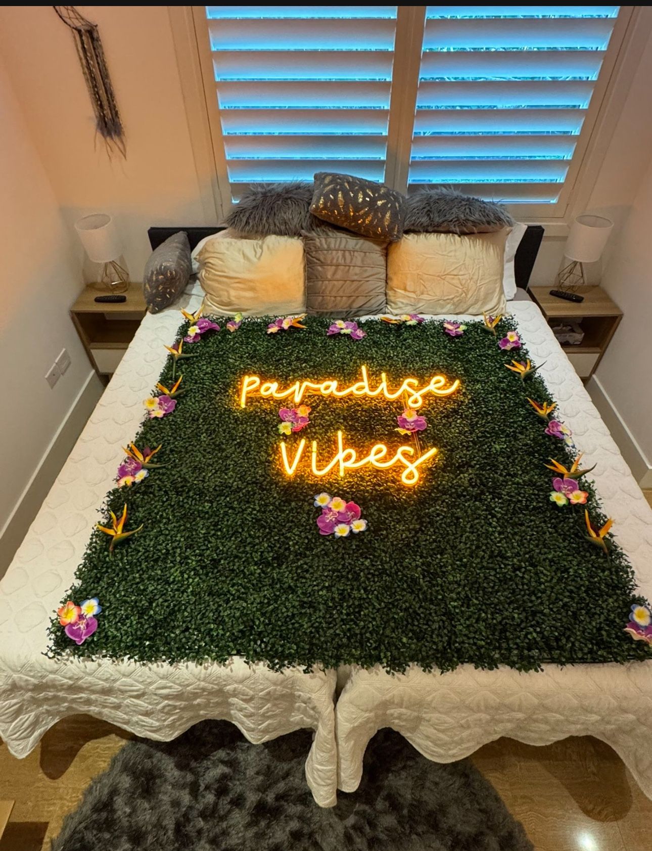 REDUCED! MOVING! Tropical Party Backdrop With LED Sign. 