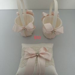 2 Flower Girl Baskets/Ring Bearer Pillow