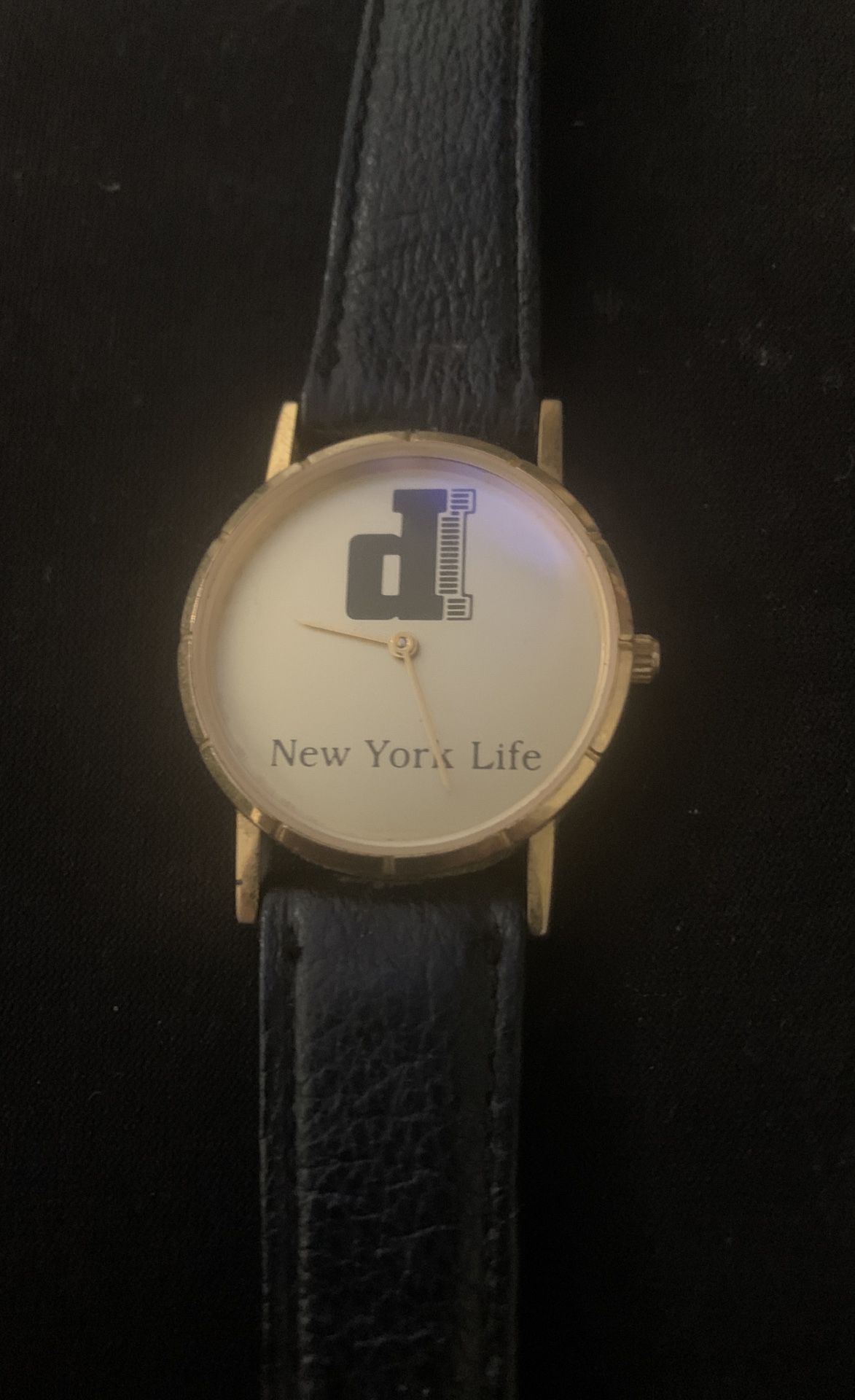 New York Life Slim Watch With Leather Band