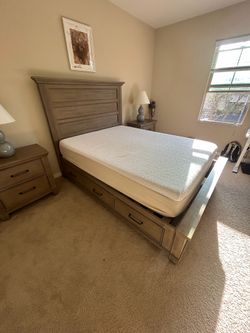 Living Spaces queen size bed frame
