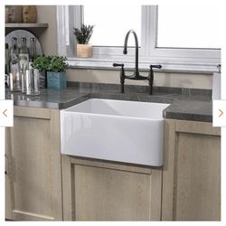 Farmhouse Sink 24 Inch Fireclay Farm White Kitchen Sink