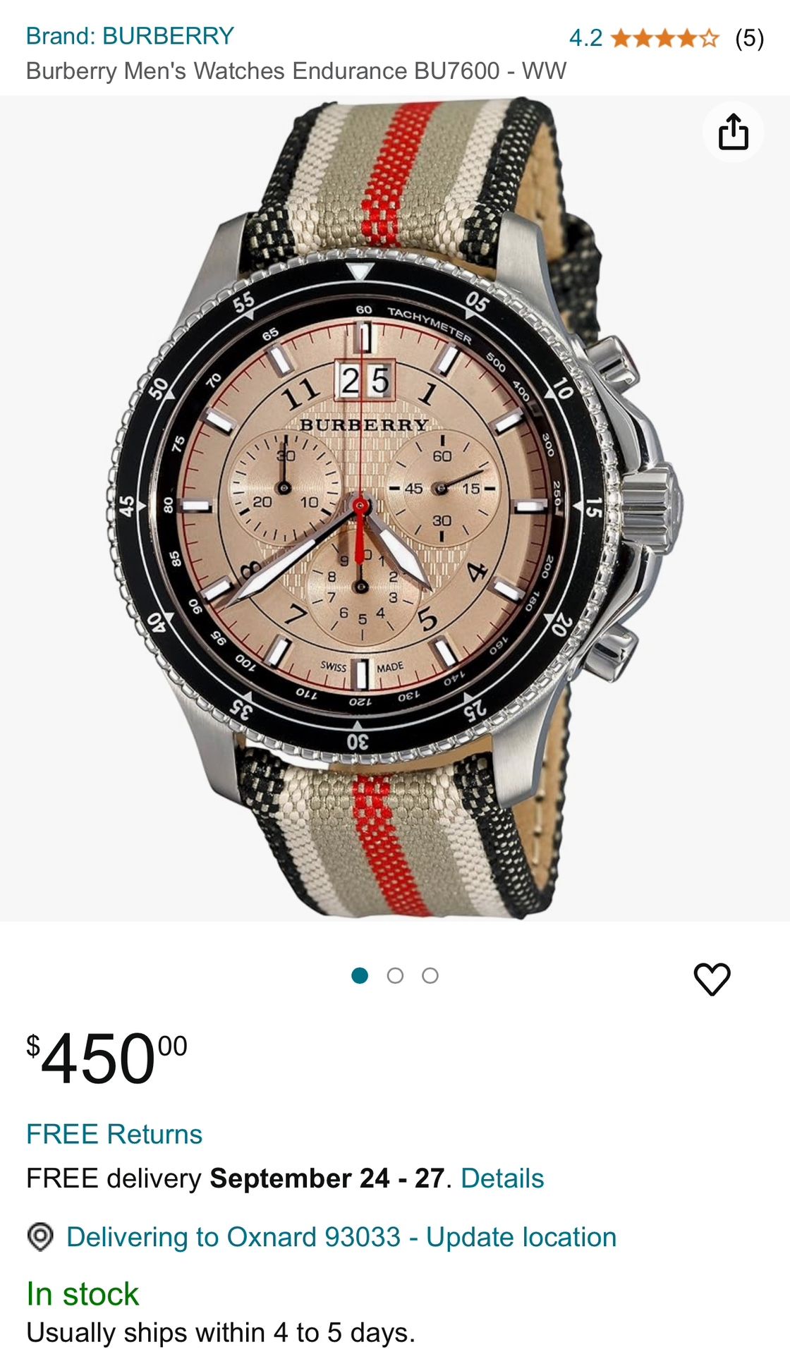 Burberry Men s Watches Endurance BU7600 for Sale in Camarillo CA OfferUp