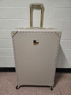 Champagne Gold 30" Extra-Large Hardside Spinner Suitcase / Designer Style / XL Checked Bag