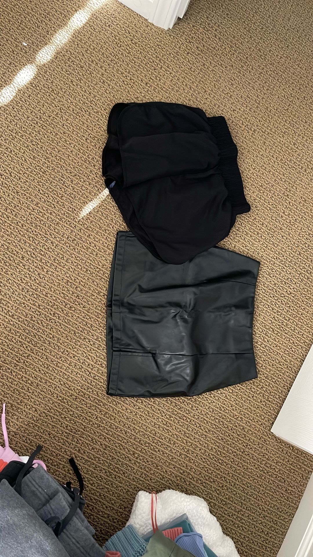 Small Leather Skirt And Shirts