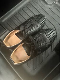Christian Louboutin Men's Louis Junior Spikes Leather Low-Top Sneakers