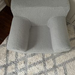 Pottery Barn Kids Oversized Anywhere Chair®, Gray Cozy Sherpa 
