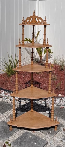 Vintage 5-tier corner shelf