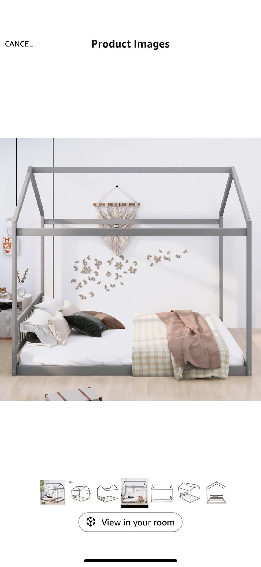 Bed frame and queen mattress