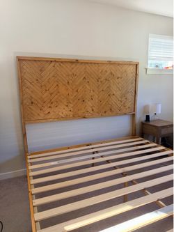 King Size Bed Frame - Herringbone Design