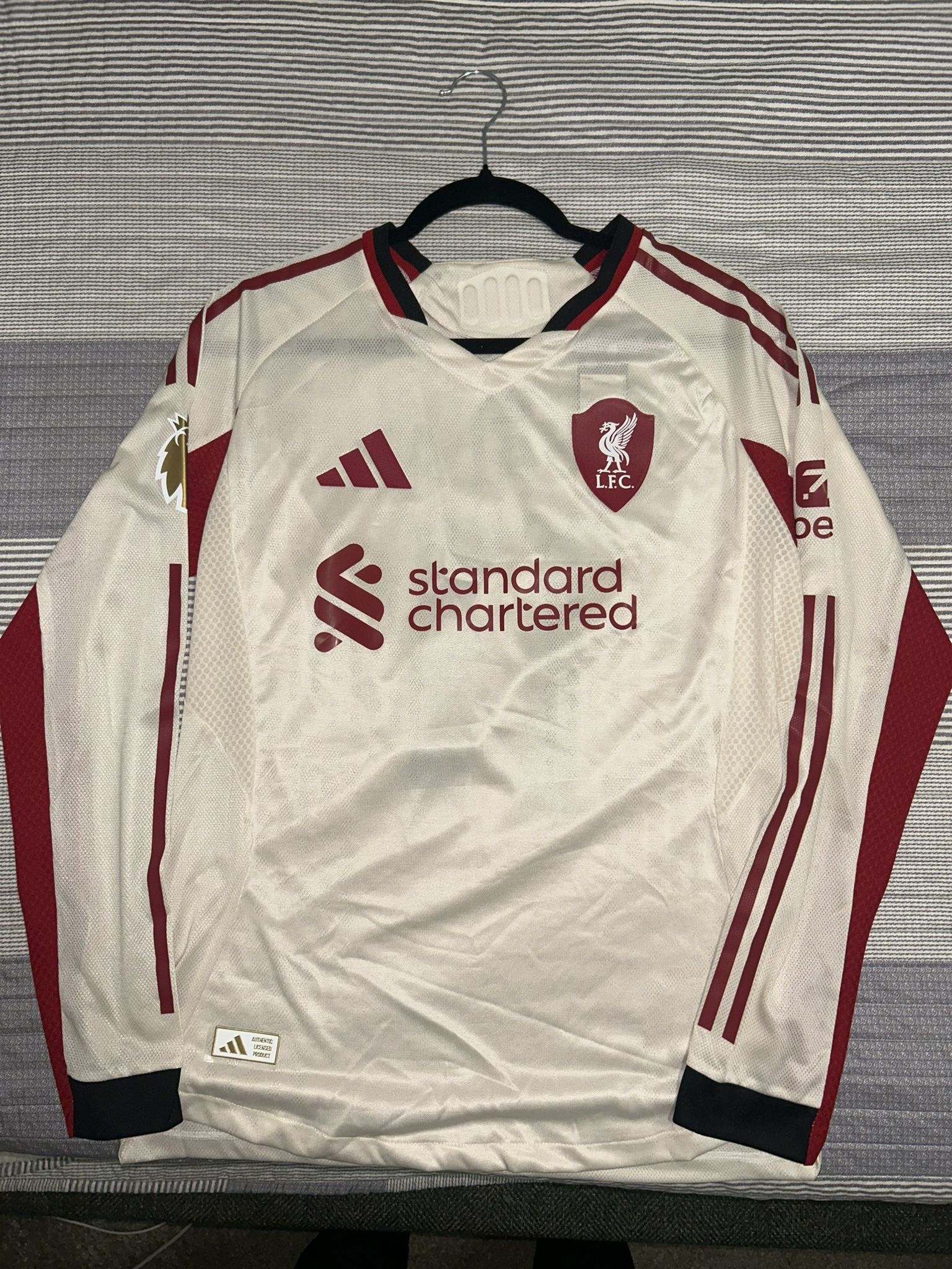 Liverpool Long Sleeve 25/26 Kit Adidas Cream and Red Men's Jersey
