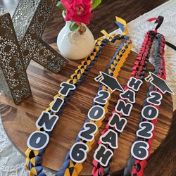 PERSONALIZED Graduation Ribbon Lei - ANY Name, and 2 colors!