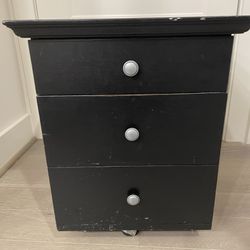 Rolling Wood File Cabinet 