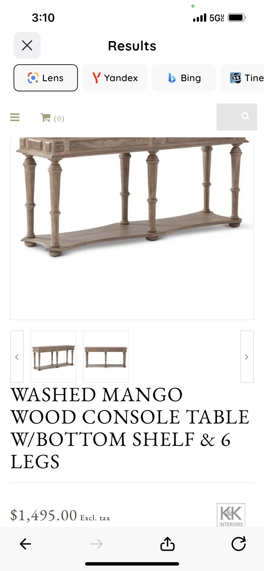Wood Console Table 