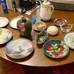 LOT:  14 Pieces Antique/Vintage Euro Porcelain & Glass $400 Value!