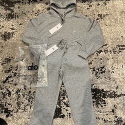 ALO GREY HOODIE AND SWEATS SET SIZE M
