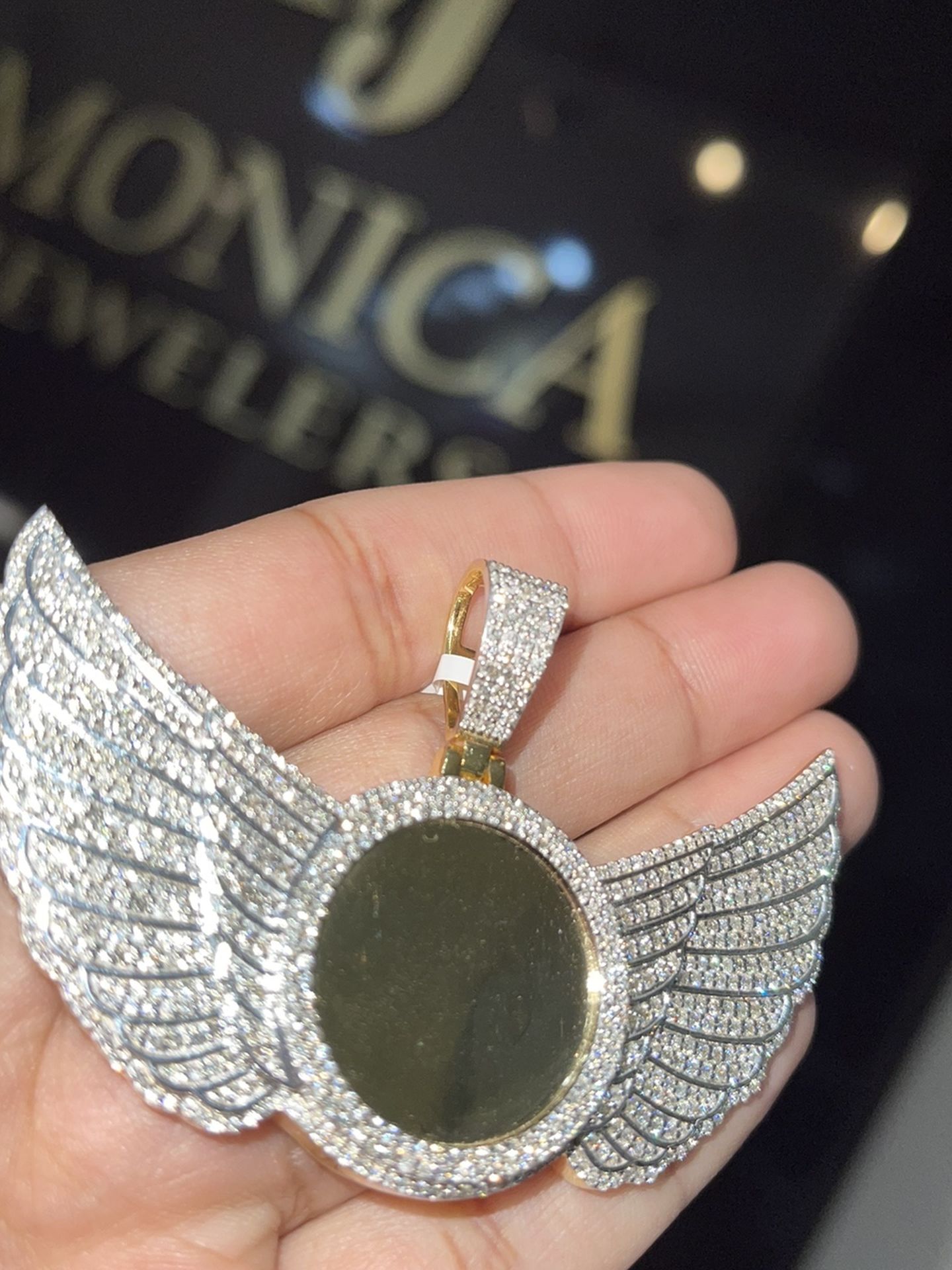 Custom Diamond Memory Pendant With Wings