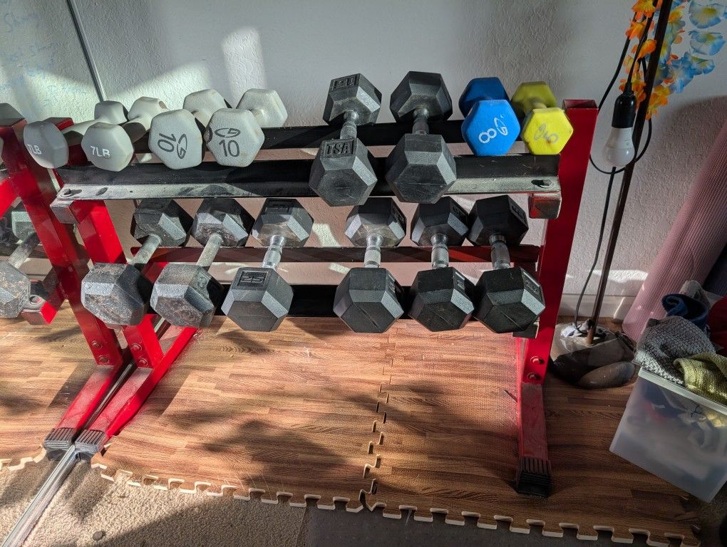 Dumbbell Rack With Dumbbells