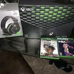 xbox series x bundle With Wireless Headset And 2 Games

