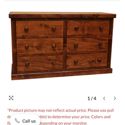 Solid wood Dresser with 6 drawers / double dresser