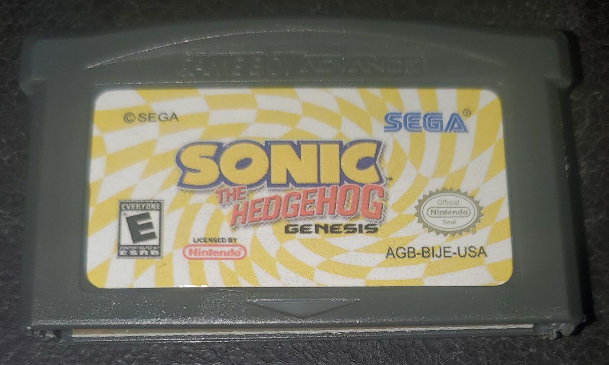 Sonic The Hedgehog Genesis GBA Game Cartidge Gameboy Advance Video Game