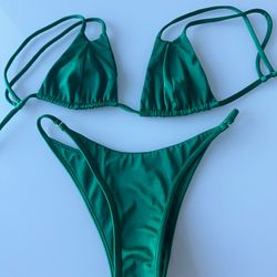Sommer swim Emerald Green Bikini Top And Bottom 