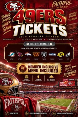 49ers Tickets (FOOD AND DRINKS INCLUDED)