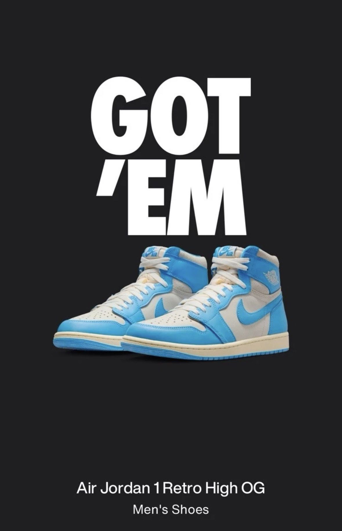 UNC RE IMAGINED JORDAN 1 LOW NIKE MENS SIZE 10 DEAD STOCK 