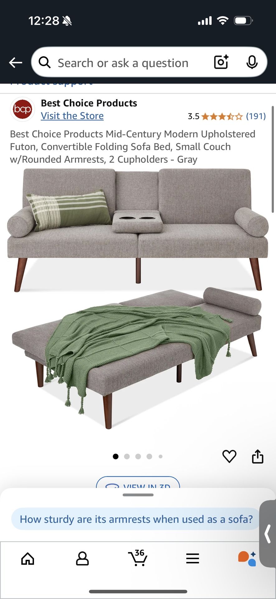 Grey Futon
