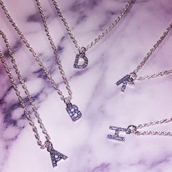 Sterling silver letter necklaces