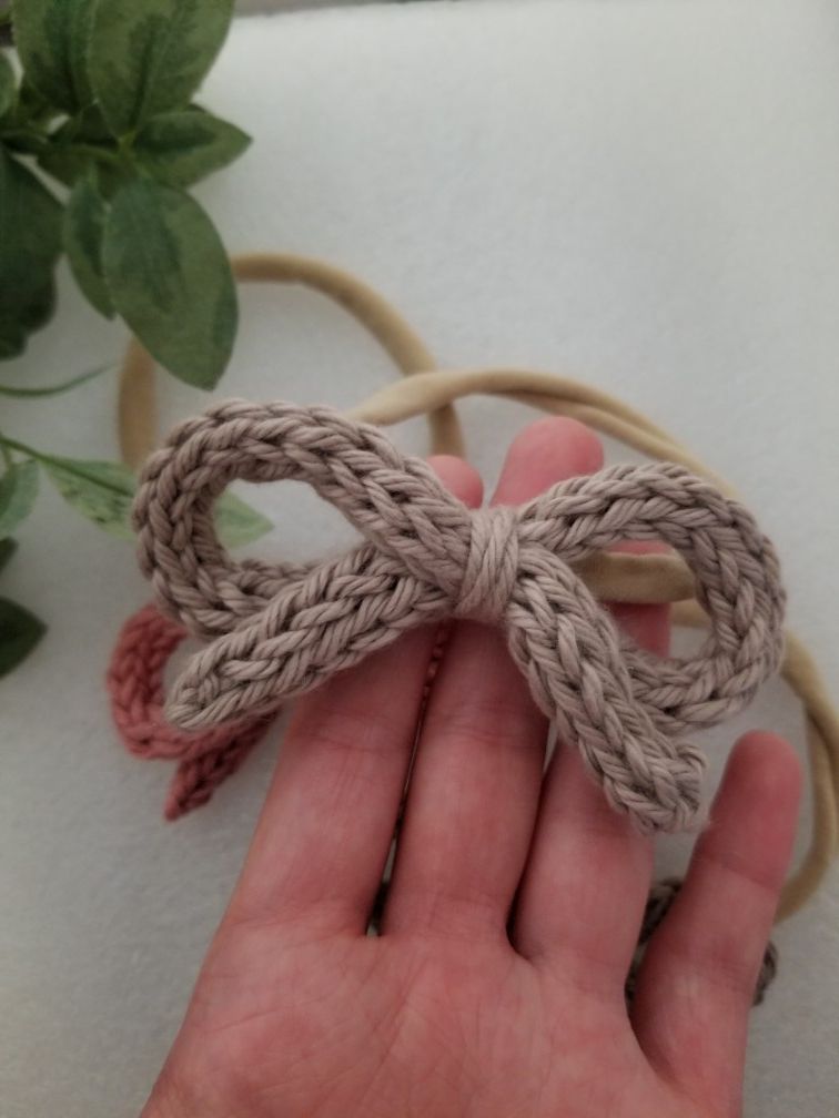 Knitted bow headband Set